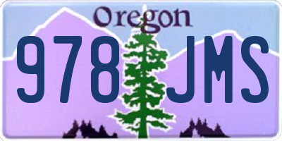 OR license plate 978JMS