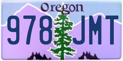 OR license plate 978JMT