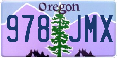 OR license plate 978JMX