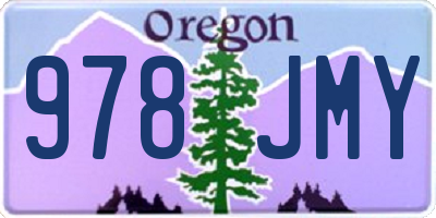 OR license plate 978JMY