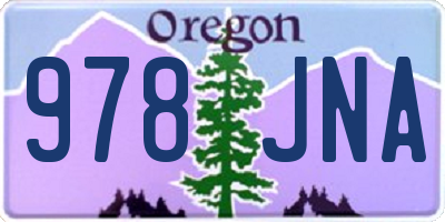 OR license plate 978JNA