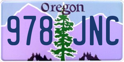 OR license plate 978JNC