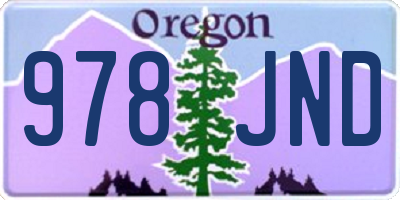 OR license plate 978JND