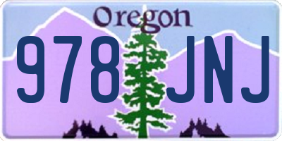 OR license plate 978JNJ