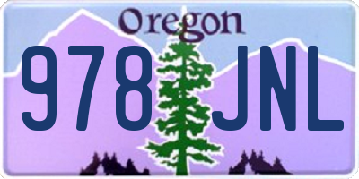 OR license plate 978JNL