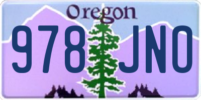 OR license plate 978JNO