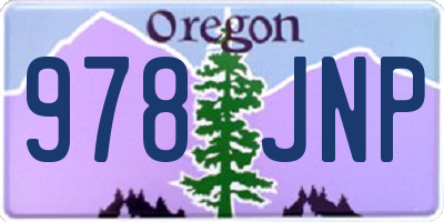 OR license plate 978JNP