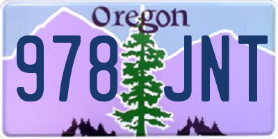 OR license plate 978JNT