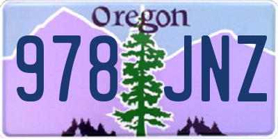 OR license plate 978JNZ