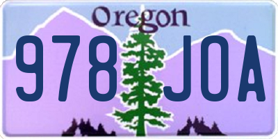 OR license plate 978JOA
