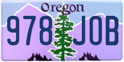 OR license plate 978JOB