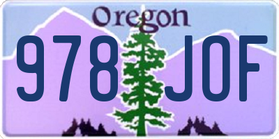 OR license plate 978JOF