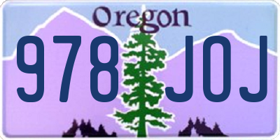 OR license plate 978JOJ