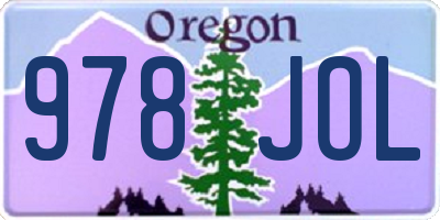 OR license plate 978JOL