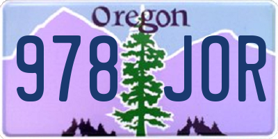 OR license plate 978JOR