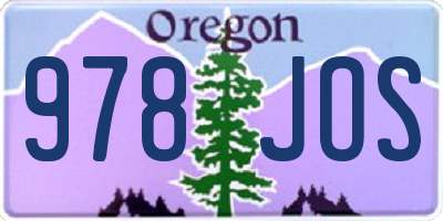 OR license plate 978JOS