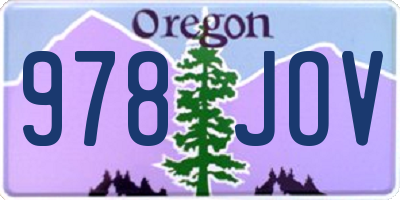 OR license plate 978JOV