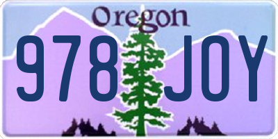 OR license plate 978JOY