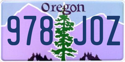 OR license plate 978JOZ