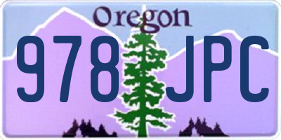 OR license plate 978JPC