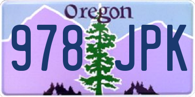 OR license plate 978JPK