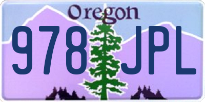 OR license plate 978JPL