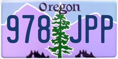 OR license plate 978JPP