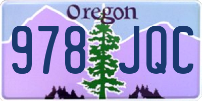 OR license plate 978JQC