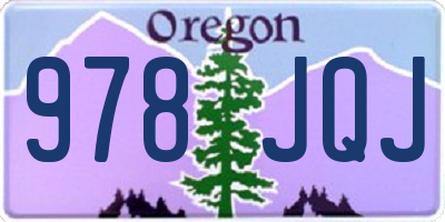 OR license plate 978JQJ