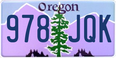OR license plate 978JQK