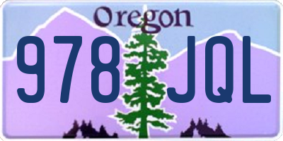 OR license plate 978JQL