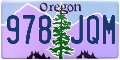 OR license plate 978JQM