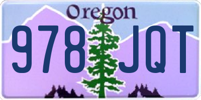 OR license plate 978JQT