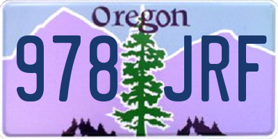 OR license plate 978JRF