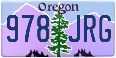 OR license plate 978JRG