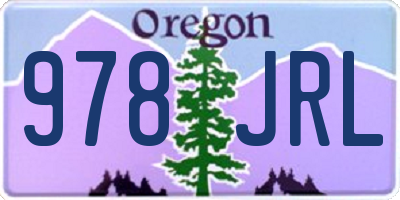 OR license plate 978JRL