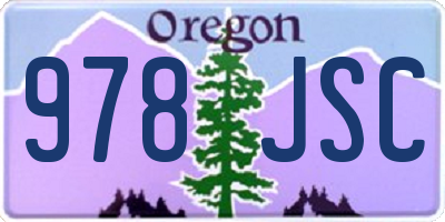 OR license plate 978JSC