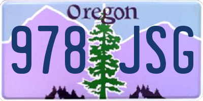OR license plate 978JSG