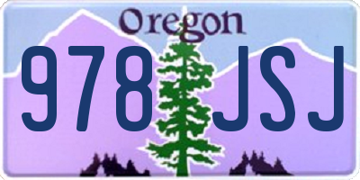 OR license plate 978JSJ