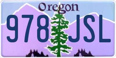 OR license plate 978JSL