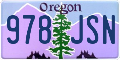 OR license plate 978JSN