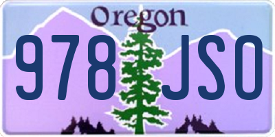 OR license plate 978JSO