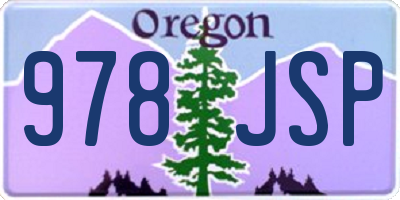 OR license plate 978JSP