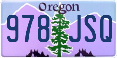 OR license plate 978JSQ