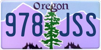 OR license plate 978JSS