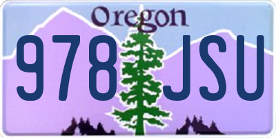 OR license plate 978JSU