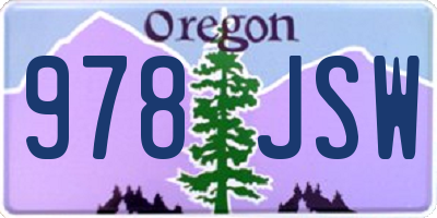 OR license plate 978JSW