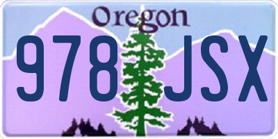 OR license plate 978JSX