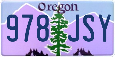 OR license plate 978JSY