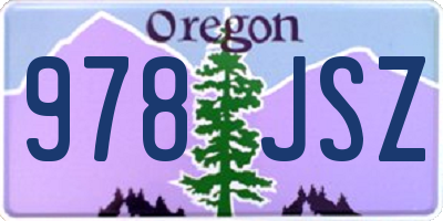 OR license plate 978JSZ